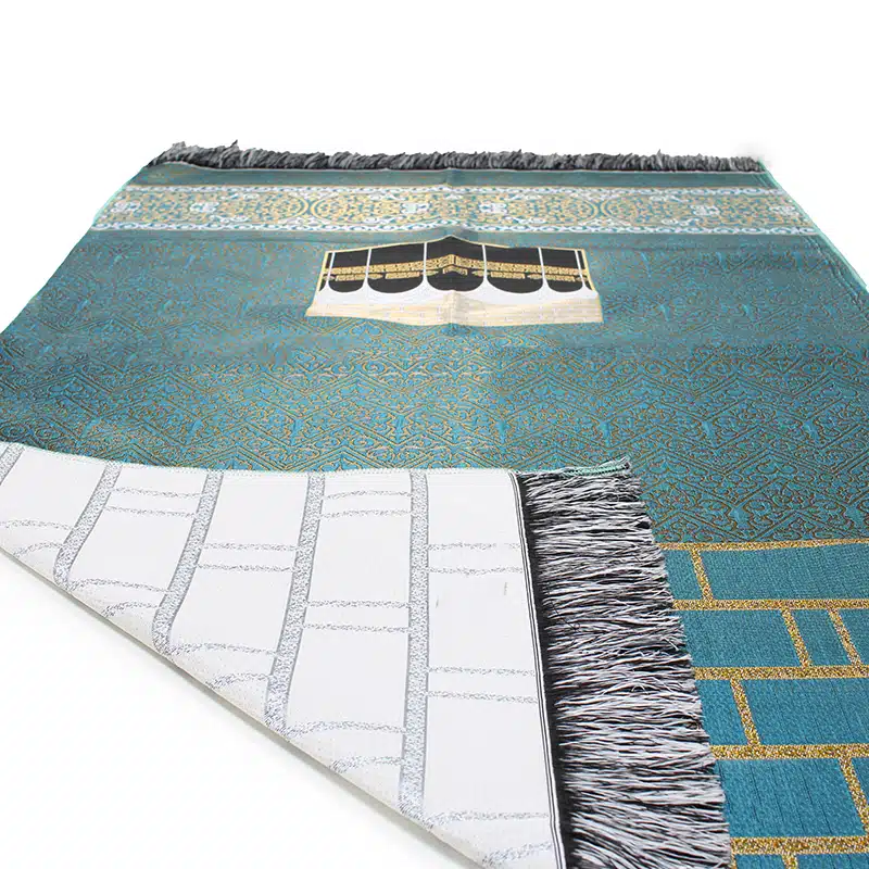 Light Weight Green Embroidered Kaaba Prayer Mat