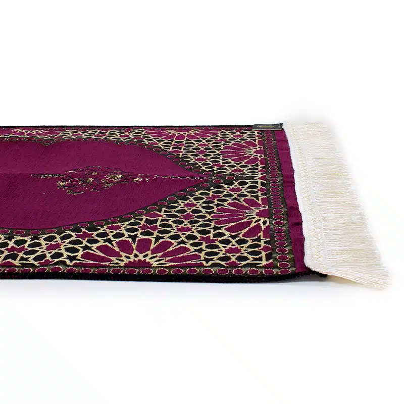 Detailed Maroon Light Weight Prayer Mat for Kids