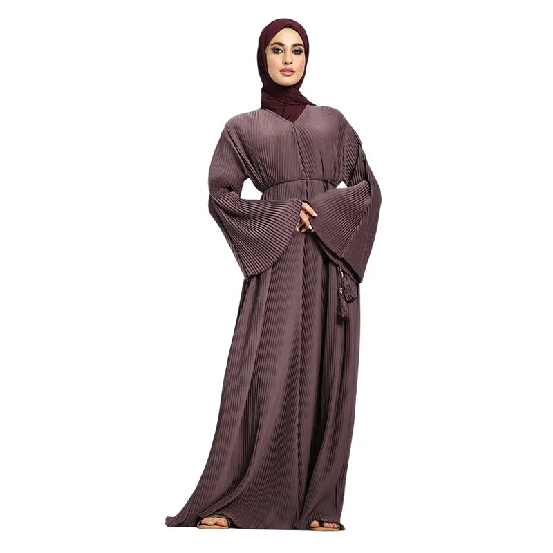 Mauve Pleated Women's Abaya