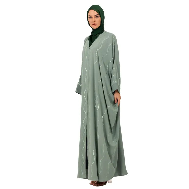 Mint Dainty Embellished Buttoned Batwing