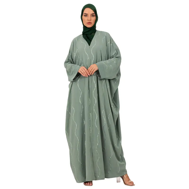 Mint Dainty Embellished Buttoned Batwing