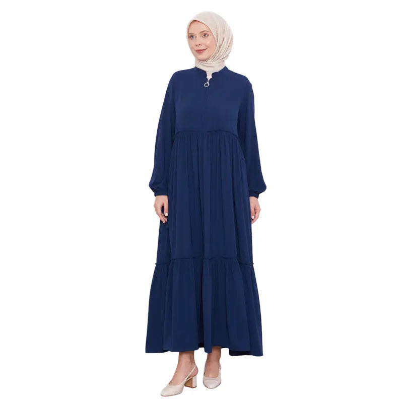 Modest Zipped Navy Abaya