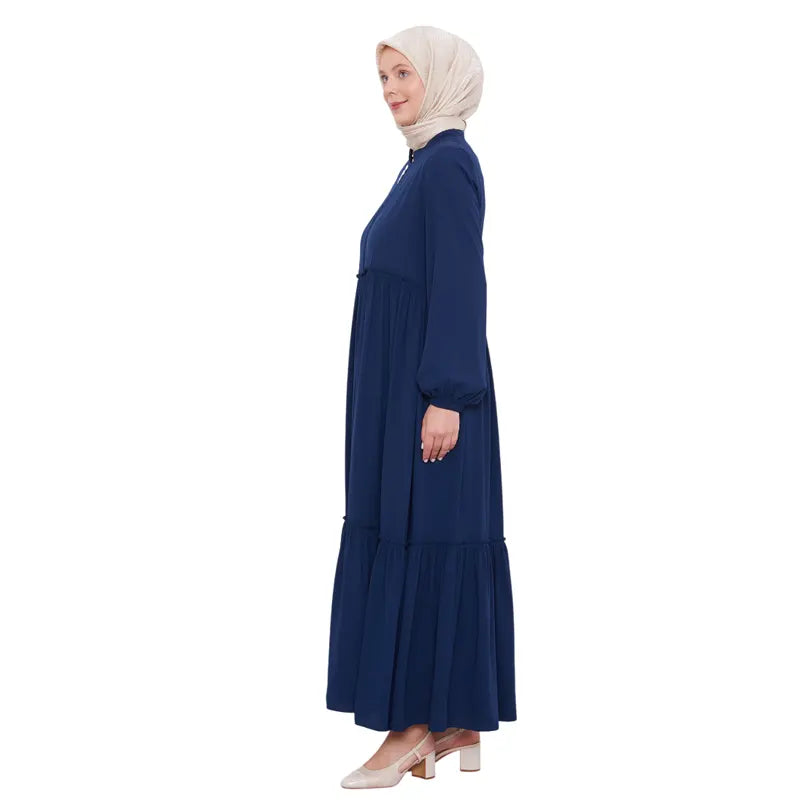 Modest Zipped Navy Abaya