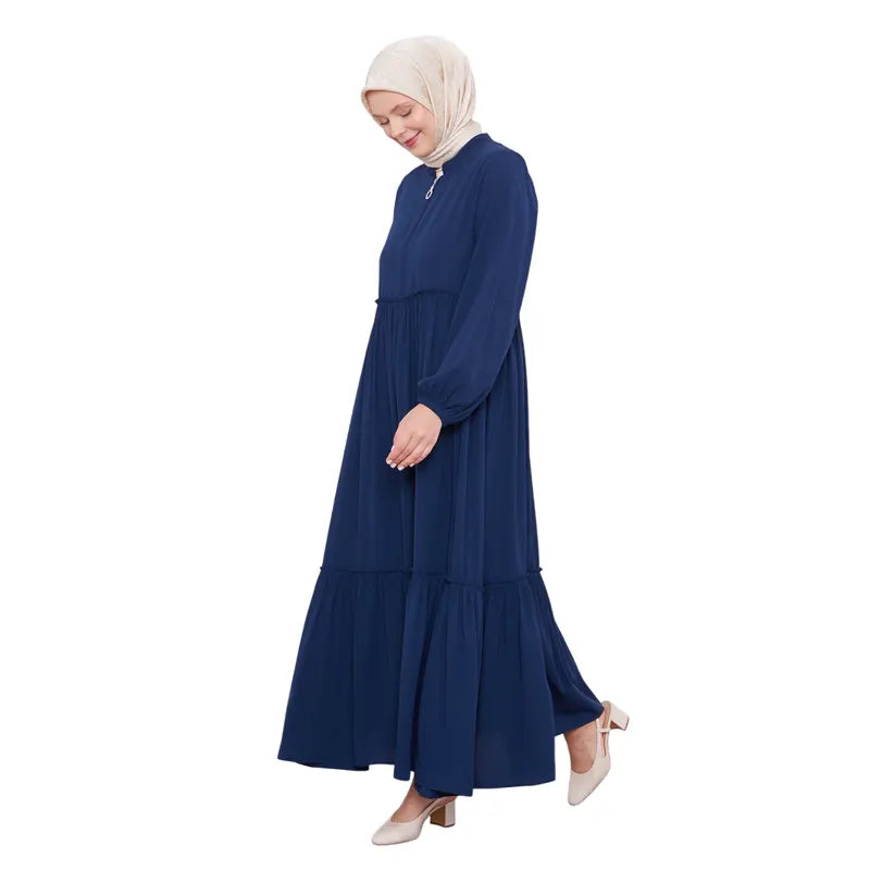 Modest Zipped Navy Abaya