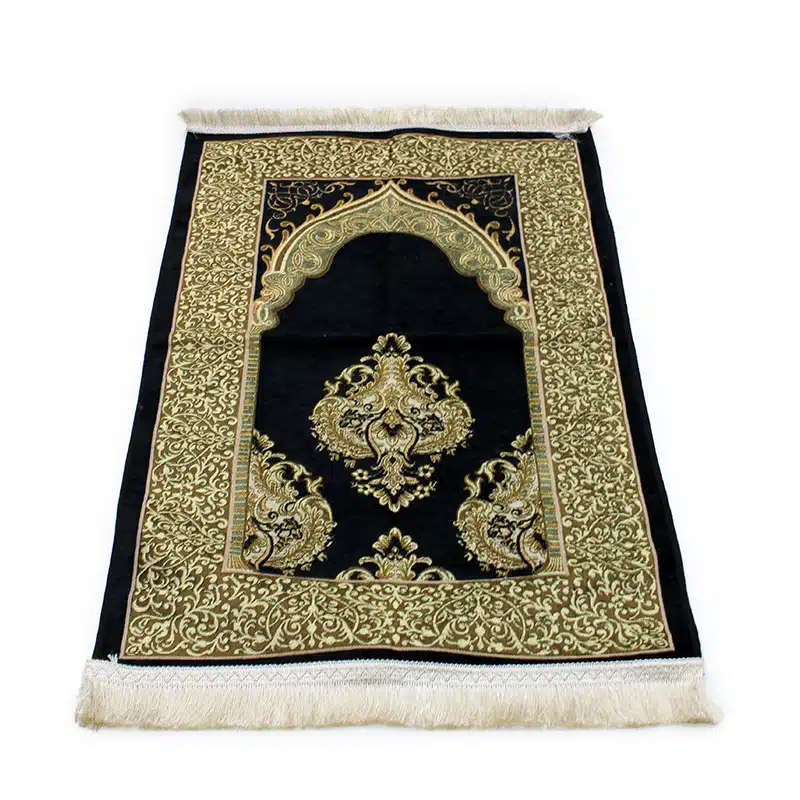Detailed Black Light Weight Prayer Mat for Kids