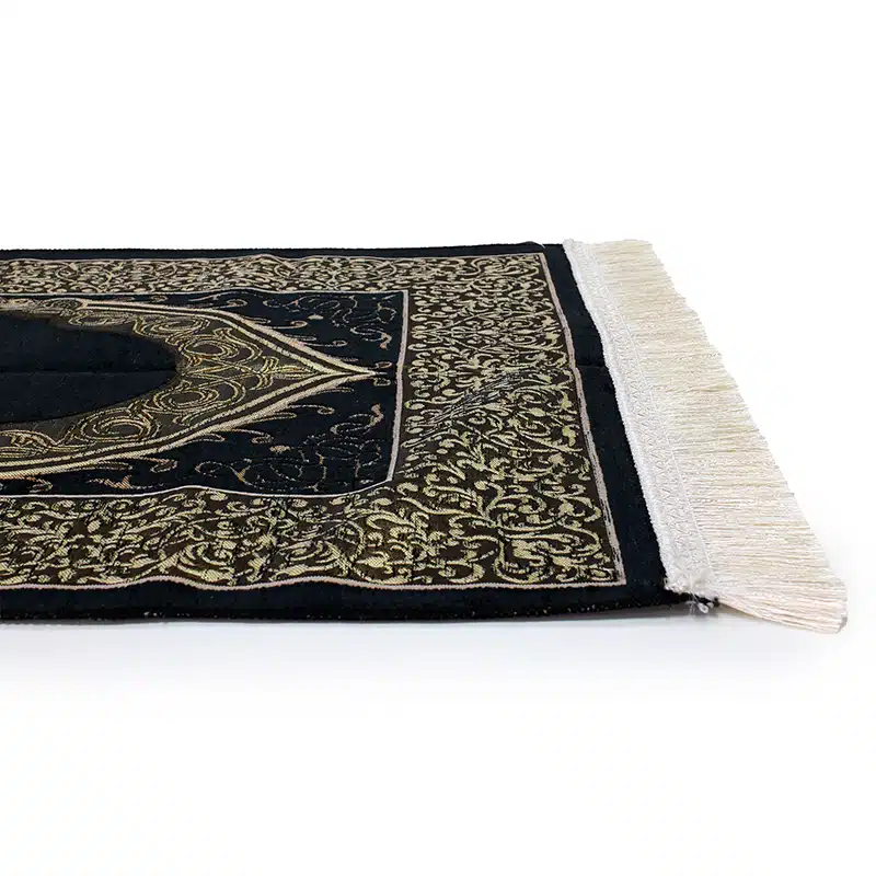 Detailed Black Light Weight Prayer Mat for Kids