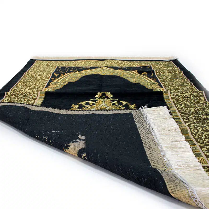 Detailed Black Light Weight Prayer Mat for Kids