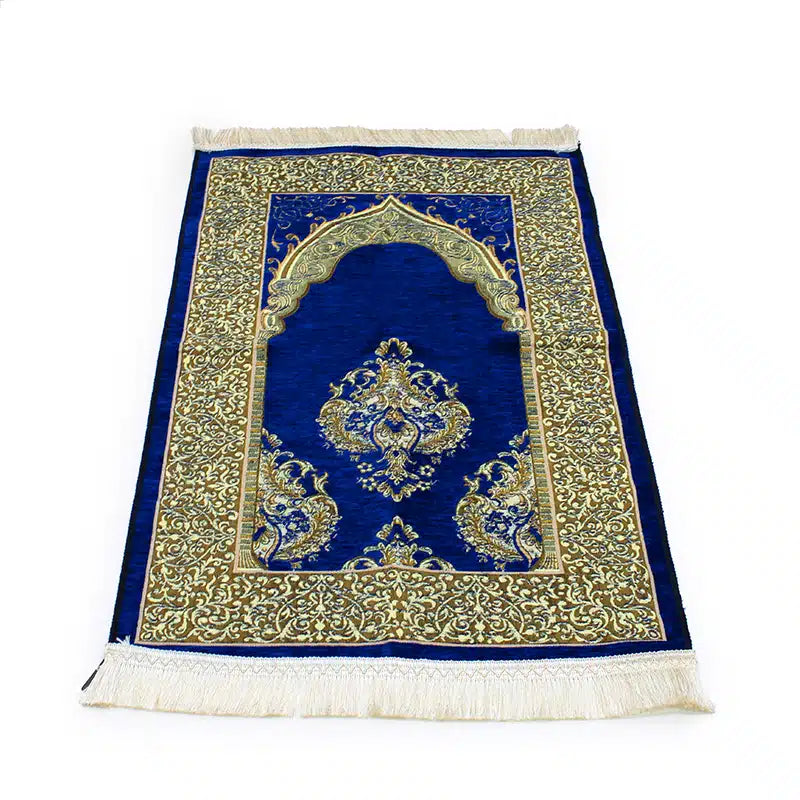 Detailed Navy Light Weight Prayer Mat for Kids