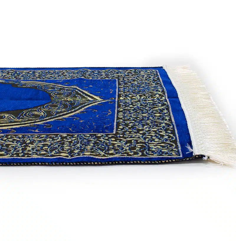 Detailed Navy Light Weight Prayer Mat for Kids