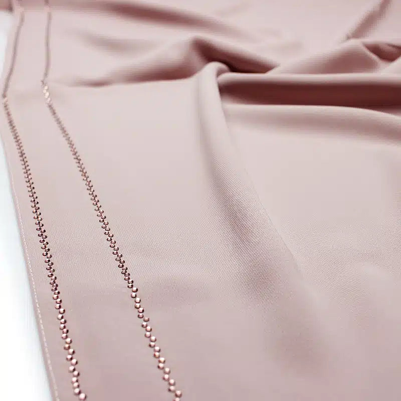 Beaded Medina Beige Silk Hijab