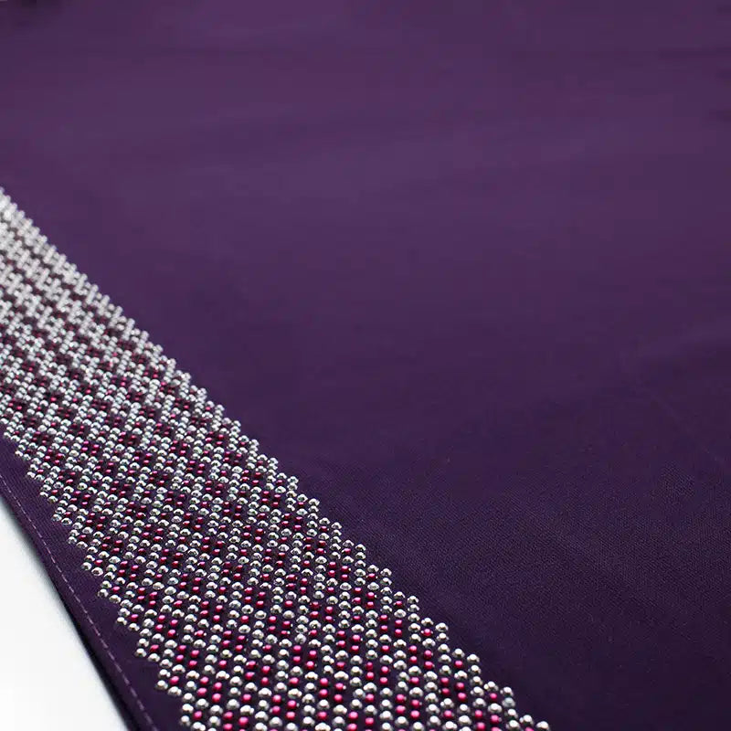 Detail Beaded Madinah Dark Purple Chiffon Hijab