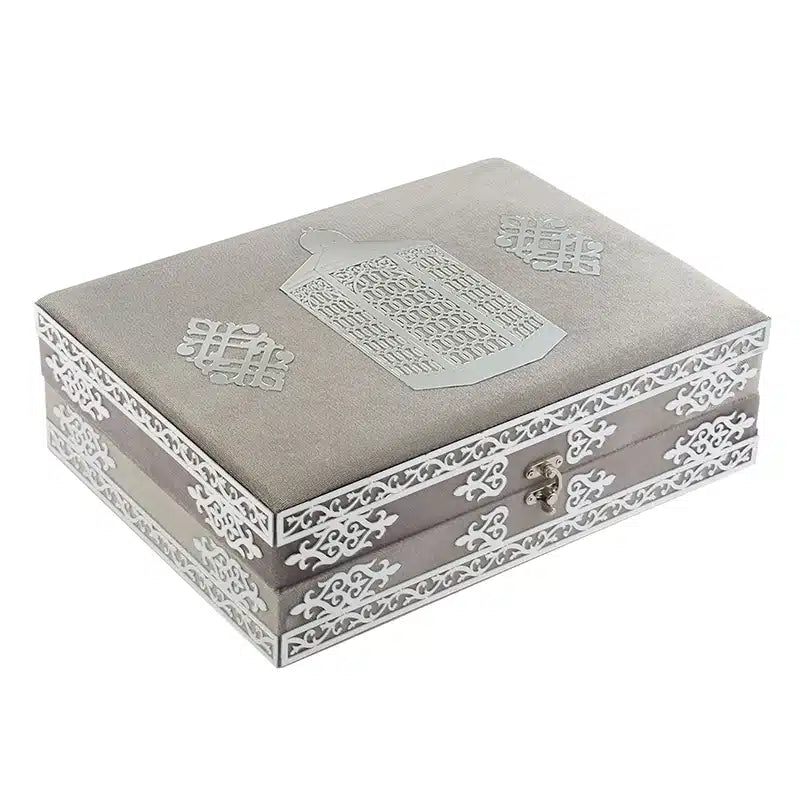 Silver and Grey Platinum Quran Gift Set