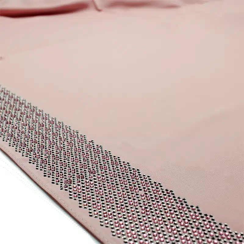 Detail Beaded Madinah Peach Chiffon Hijab