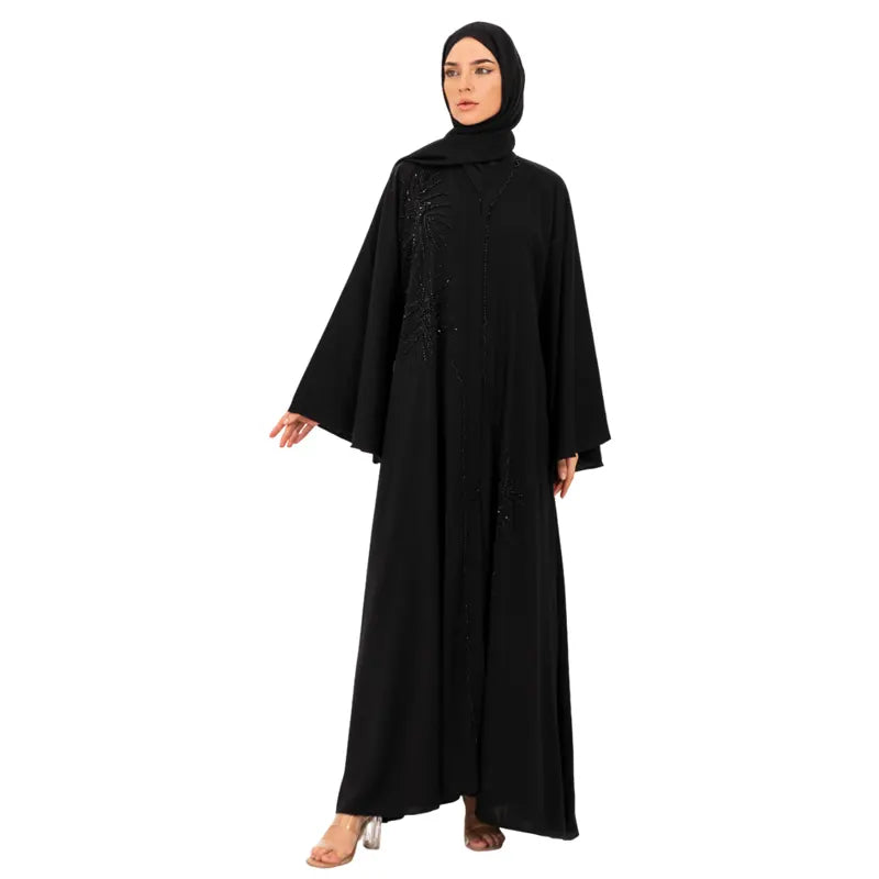 Timeless Stone Black Buttoned Abaya