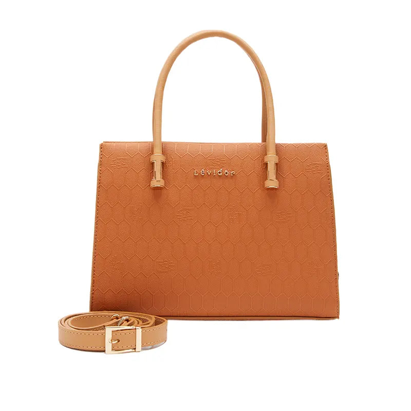 Women's Tan Textured Top Handle Bag Ref 930015