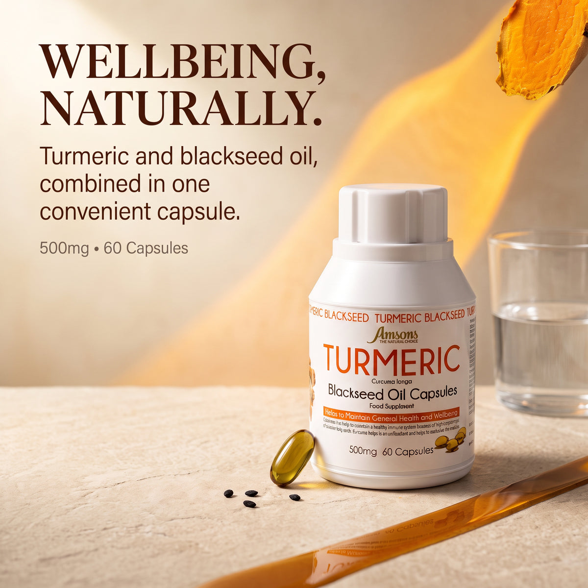 Turmeric Capsules Food Supplement 60 Tablets