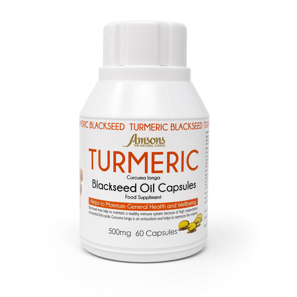 Turmeric Capsules Food Supplement 60 Tablets