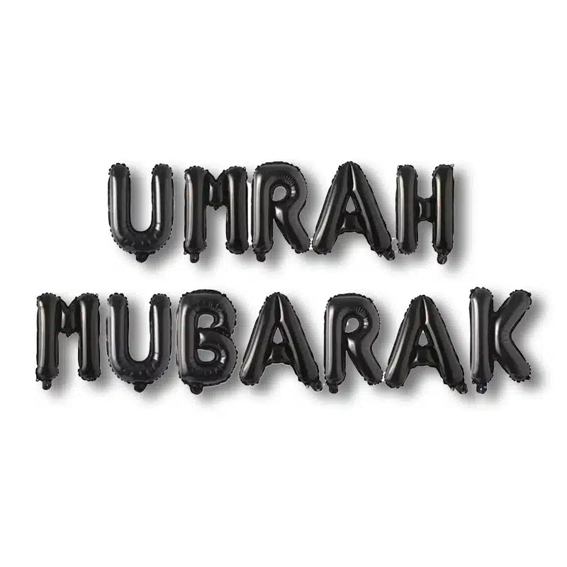 Black Inflatable Umrah Mubarak Balloons