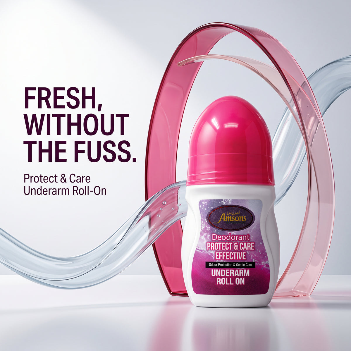 Protect & Care Pink Roll On Deodorant 50ml