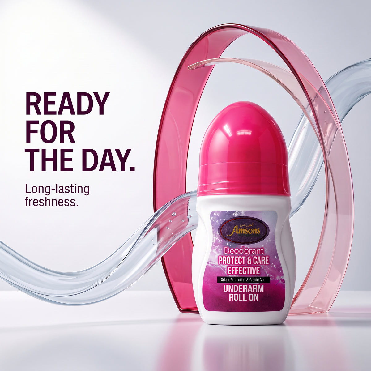 Protect & Care Pink Roll On Deodorant 50ml