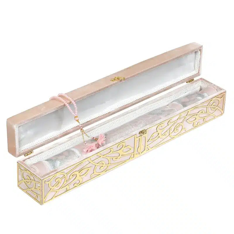 Peach Velvet Plexi Prayer Gift Box 11002