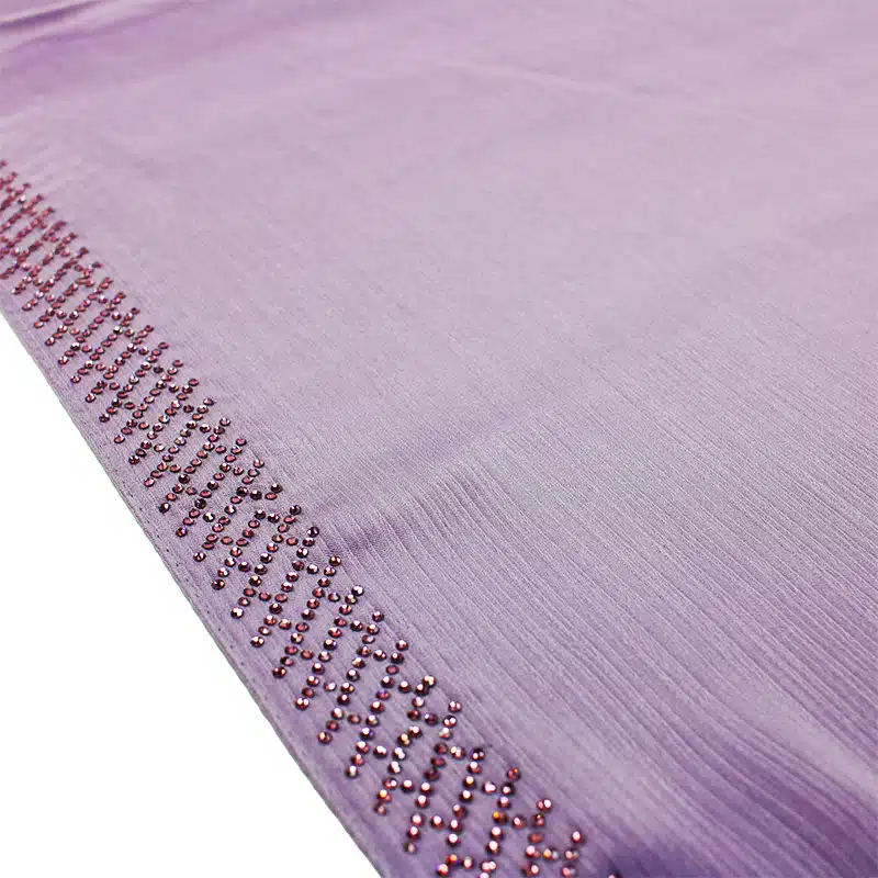 Violet Silk Crinkle Beaded Hijab