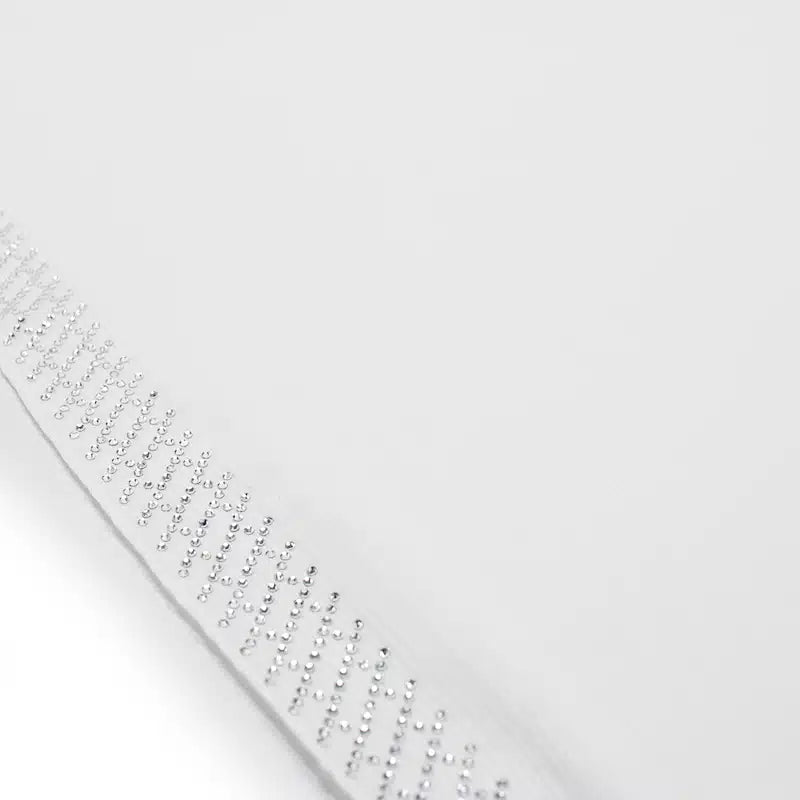 Silk Crinkle White Beaded Hijab