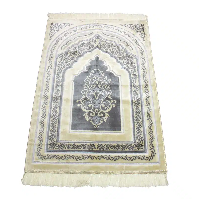 Didem Secc White And Grey Pattern Prayer Mat