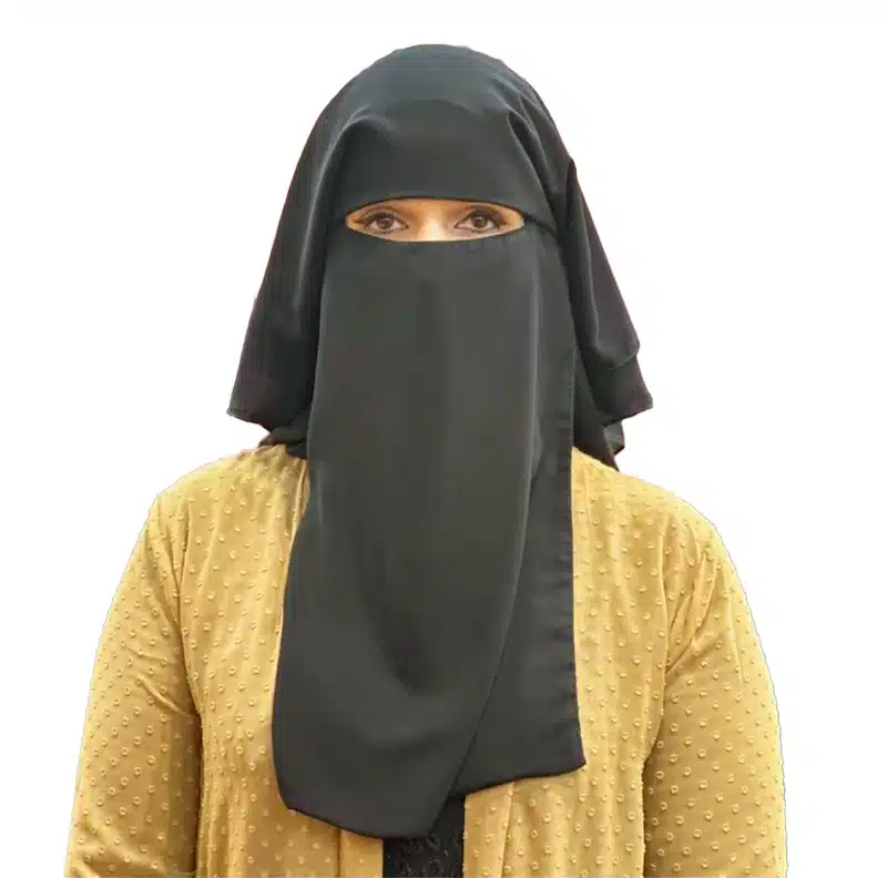 Women Three Layer Black Niqab