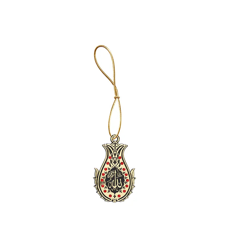 Allah Hu Akbar Sequin Car Hanger Red