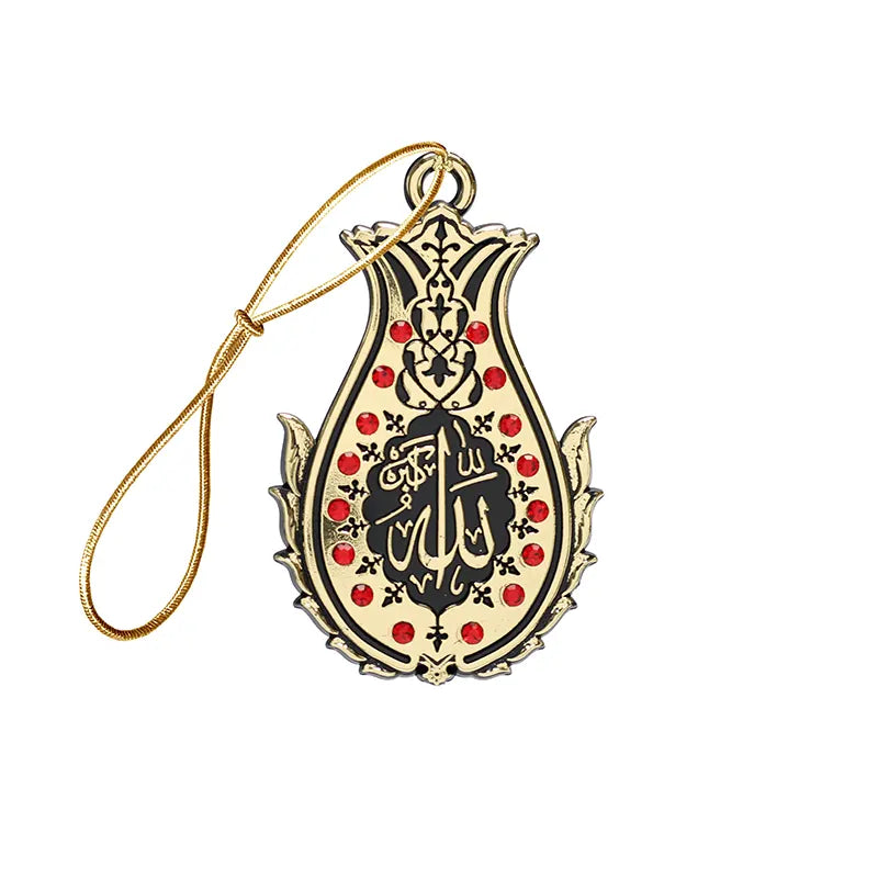 Allah Hu Akbar Sequin Car Hanger Red