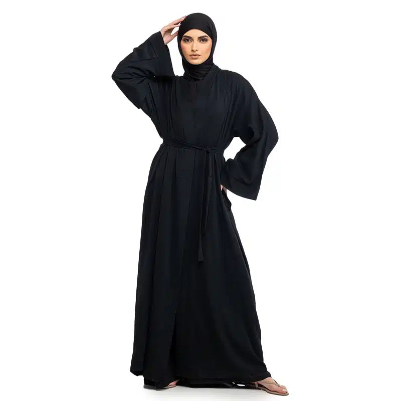Amani Belted Black Abaya