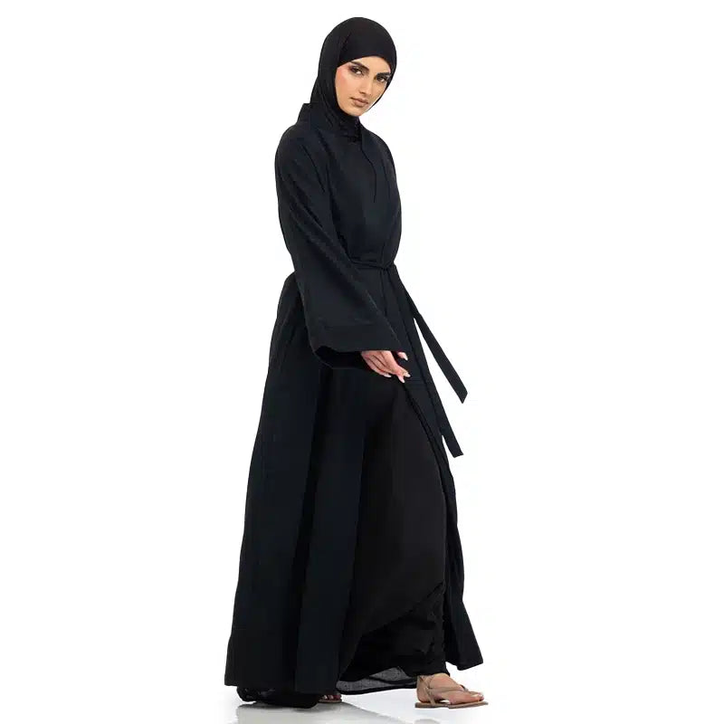 Amani Belted Black Abaya