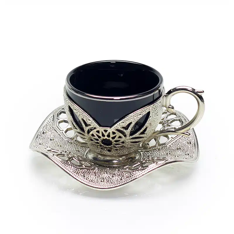 Two Tone Silver & Black Coffee Set BSM-00555