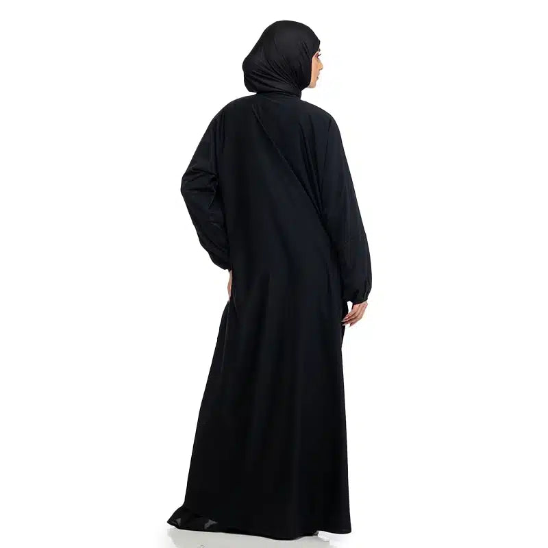 Maryam Button Black Abaya