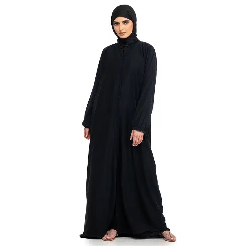 Maryam Button Black Abaya