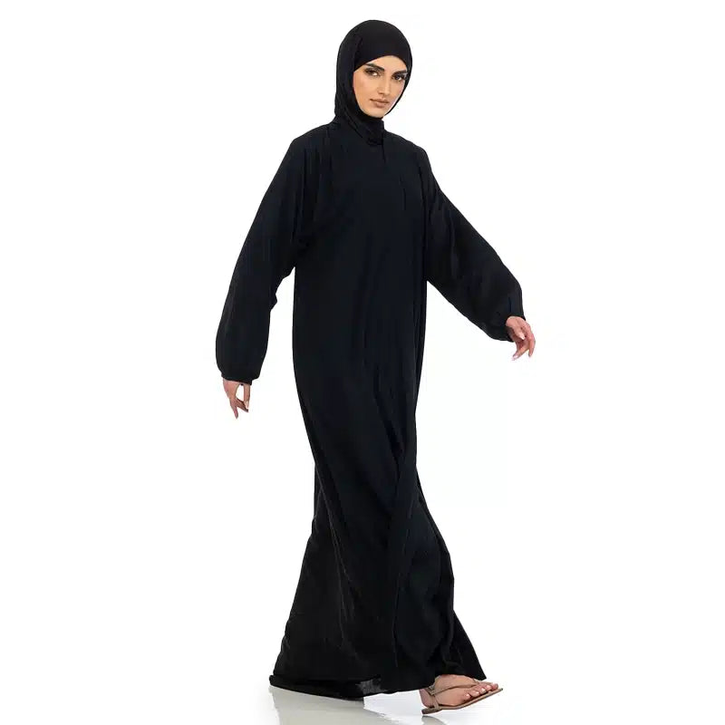 Maryam Button Black Abaya