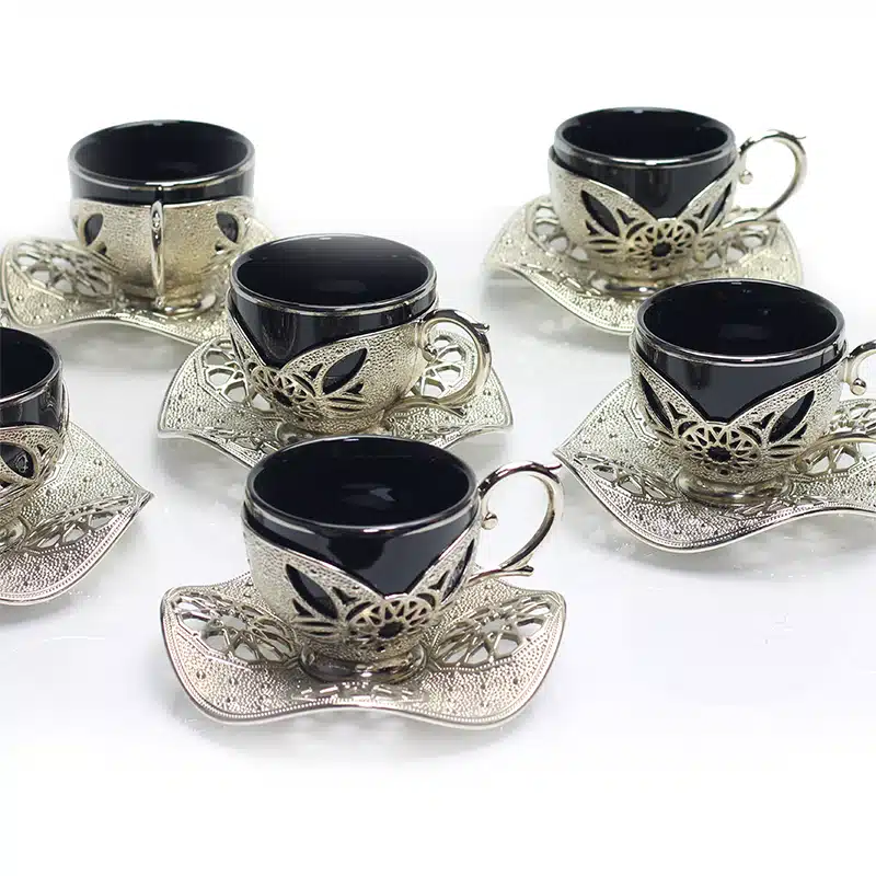 Two Tone Silver & Black Coffee Set BSM-00555