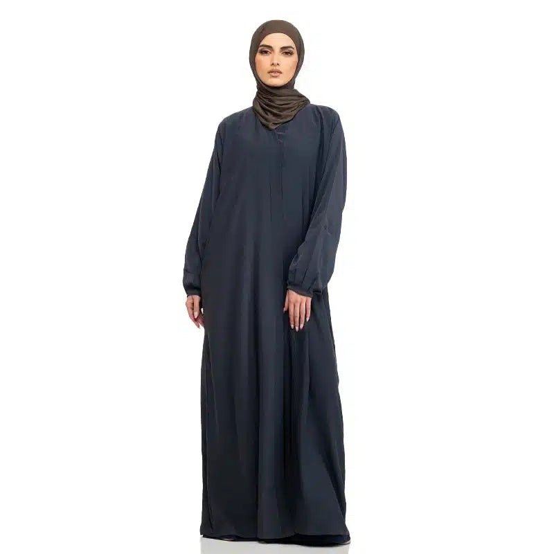 Maryam Button Grey Abaya