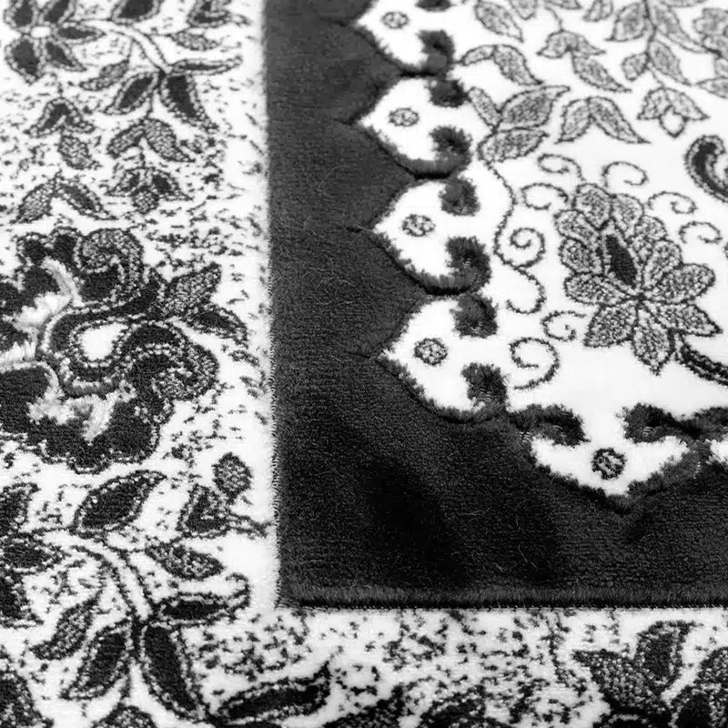 Memory Foam Padded Prayer Mat Black And White