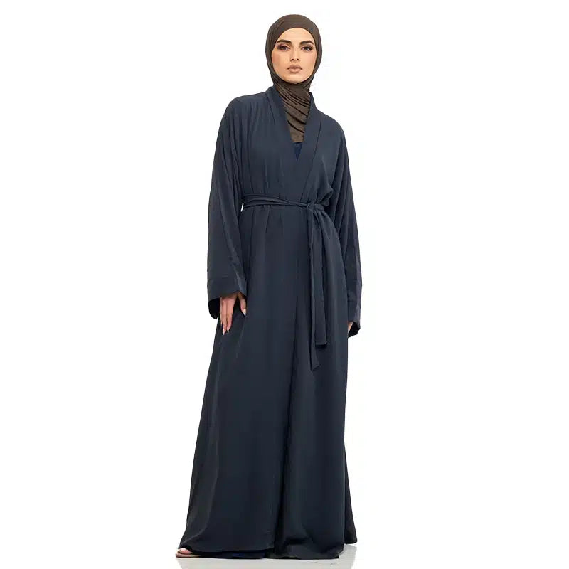 Amani Belted Grey Abaya