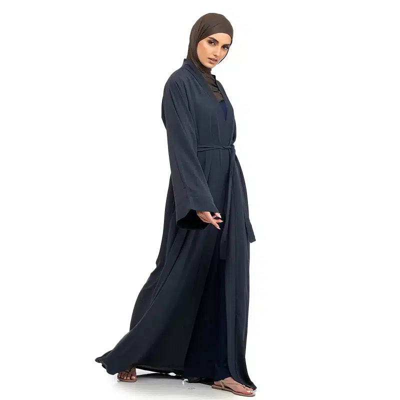 Amani Belted Grey Abaya