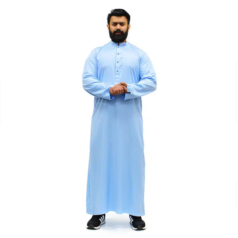 Detail Collar Baby Blue Thobe 962-1