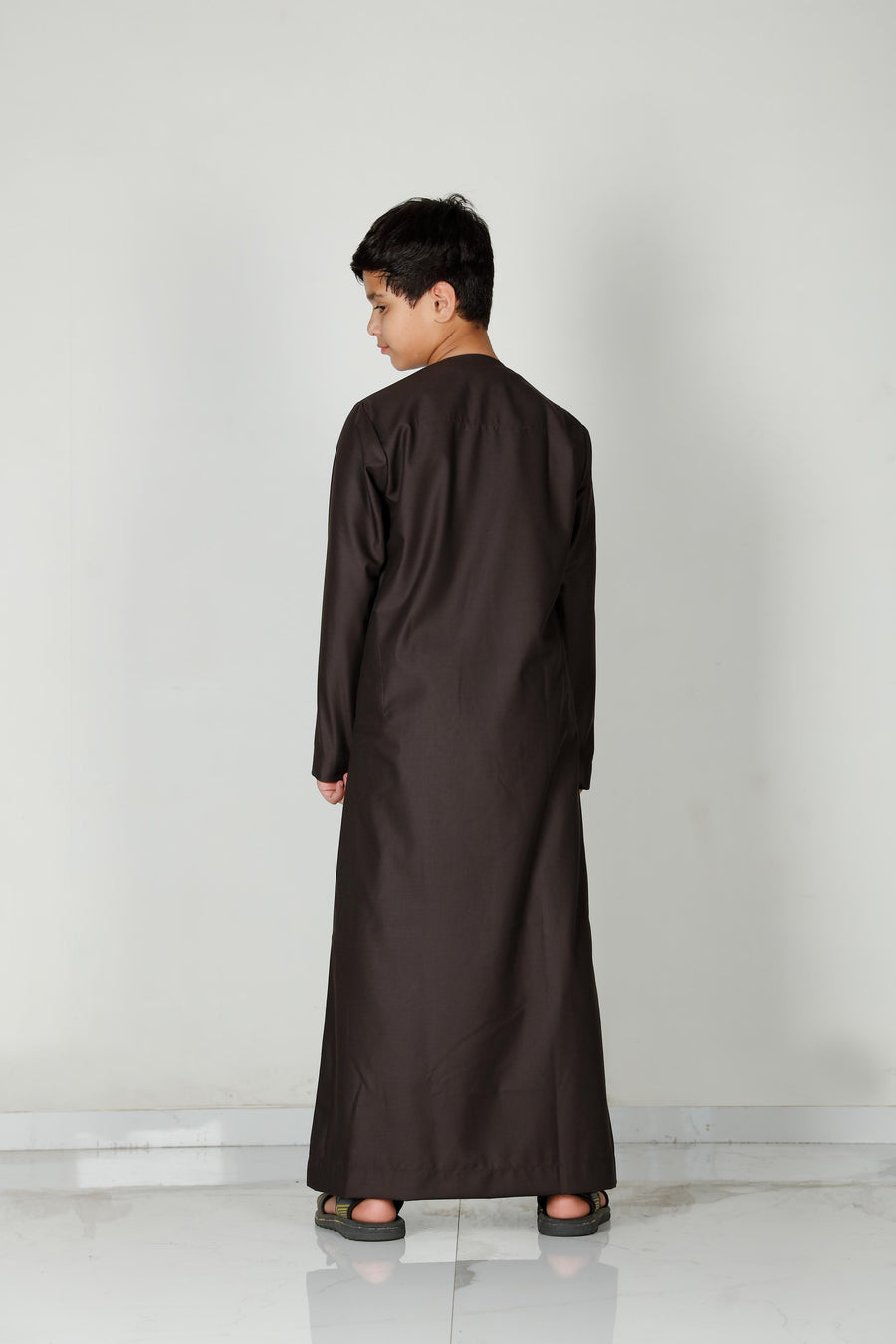 Kids Omani Thobe Brown 101 Col 32