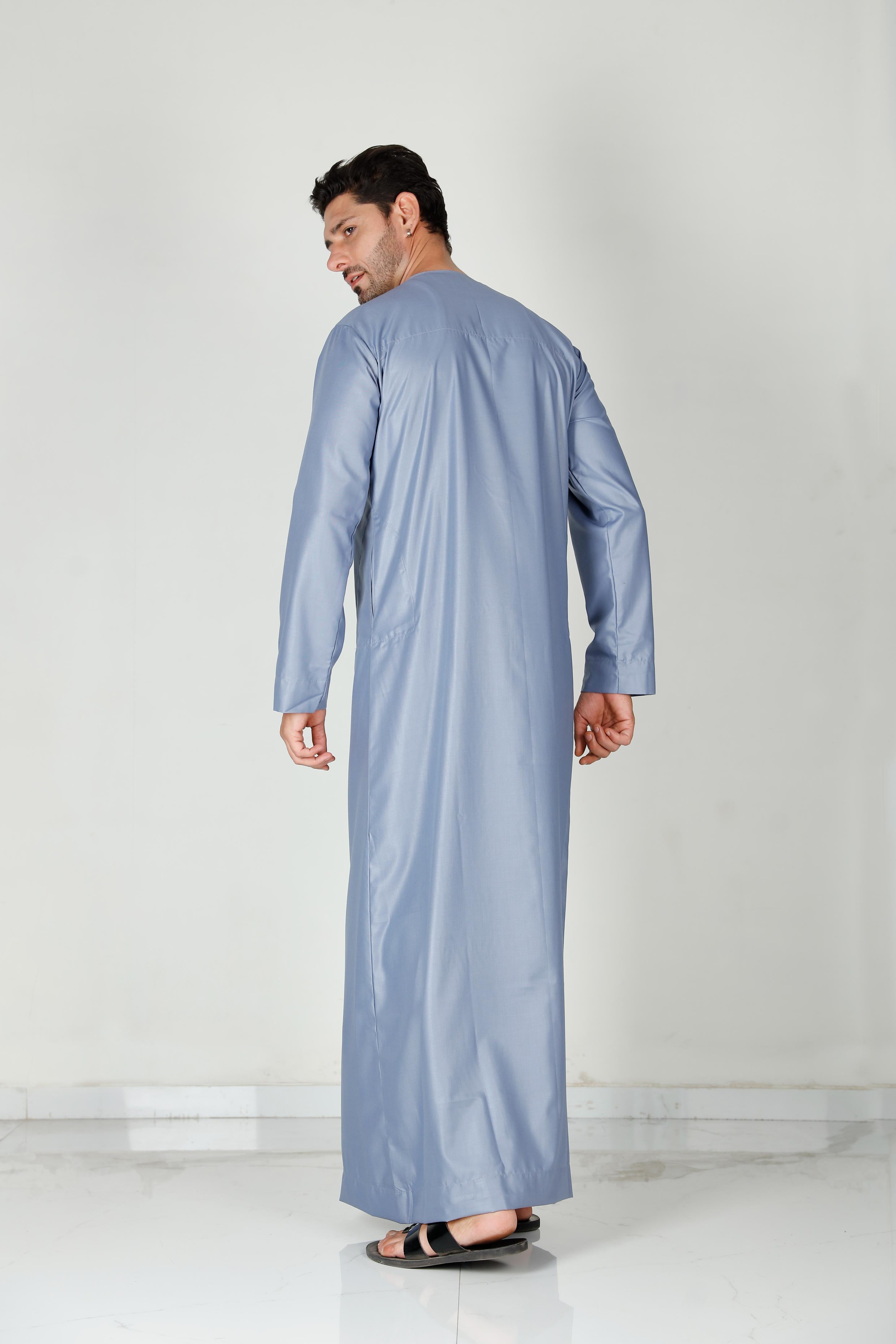 Mens Omani Thobe Steel 101 Col 27