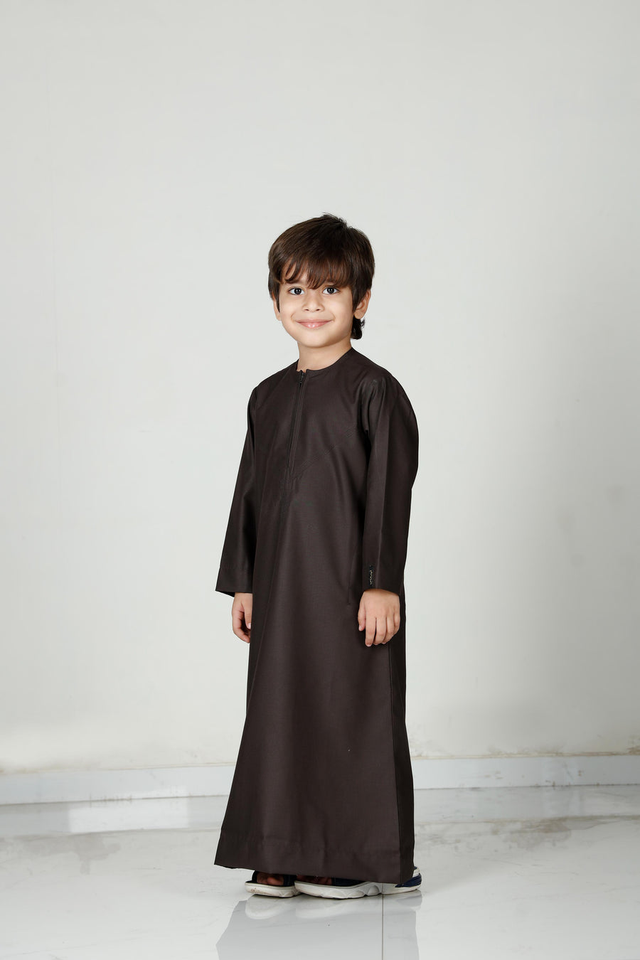 Kids Omani Thobe Brown 101 Col 32