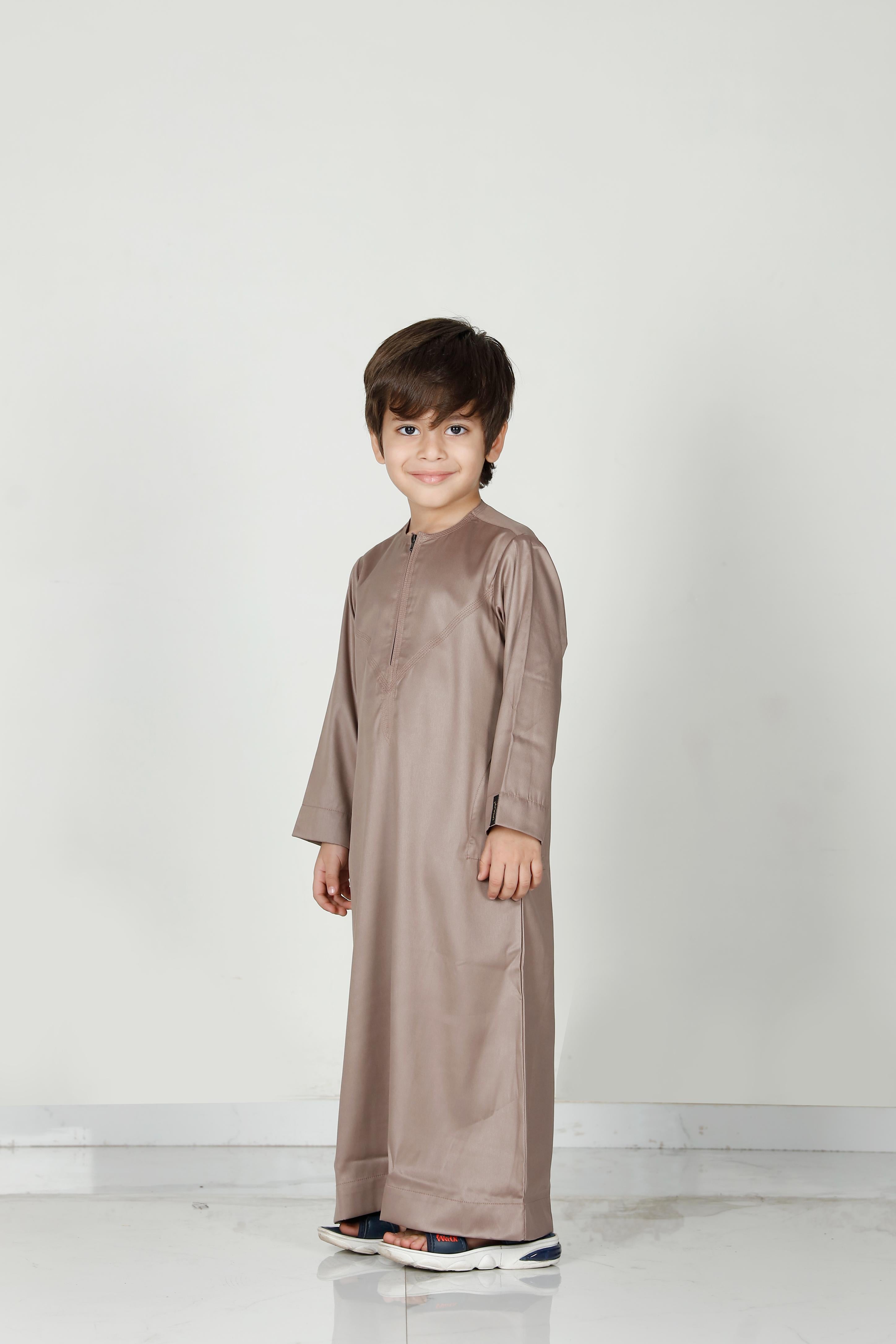 Kids Omani Thobe Chestnut 106 Col 7