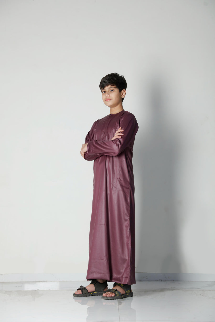 Kids Omani Thobe Plum 106 Col 13