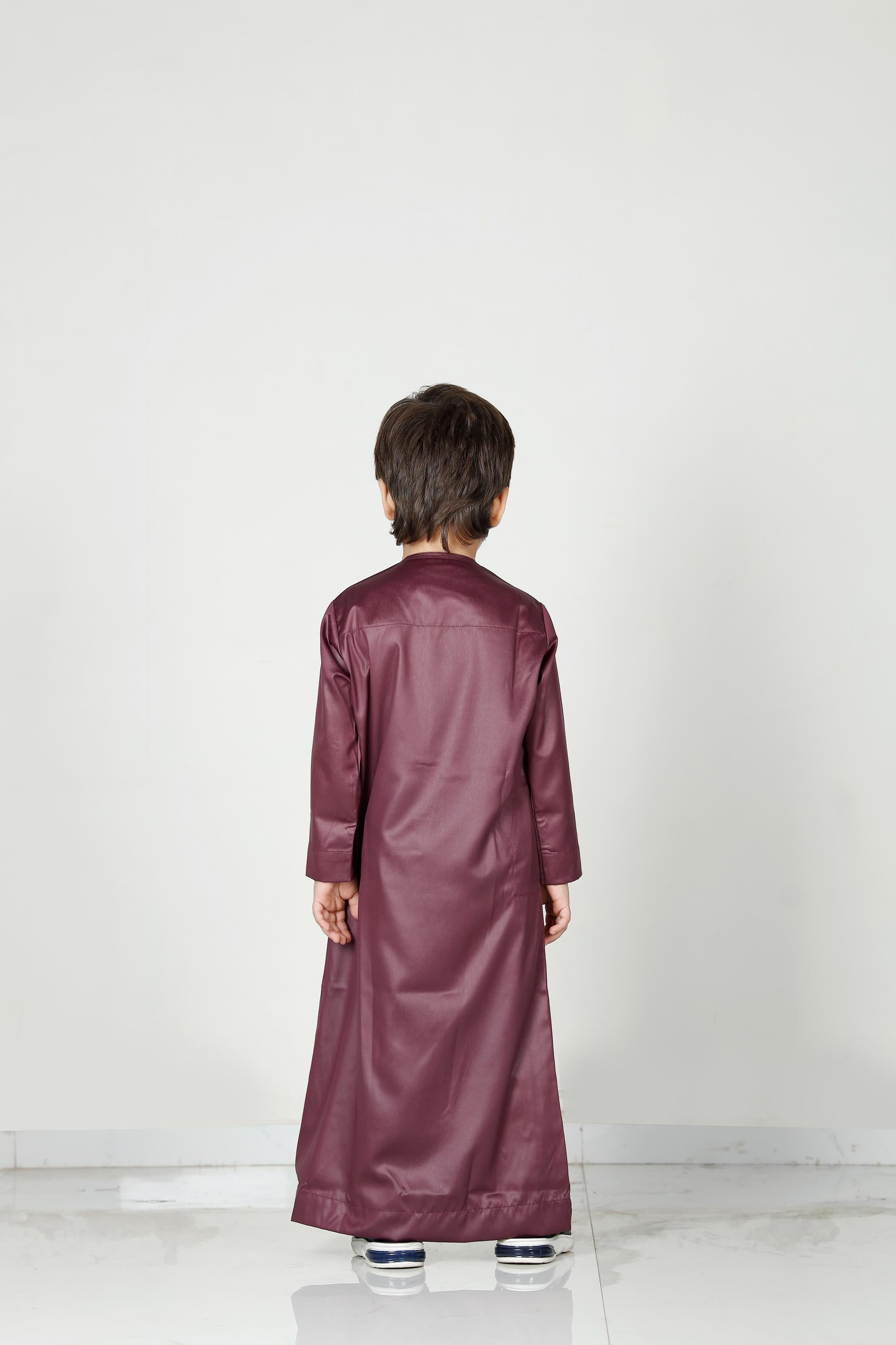 Kids Omani Thobe Plum 106 Col 13