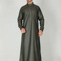 Premium Collared Thobe Olive 110 Col 15